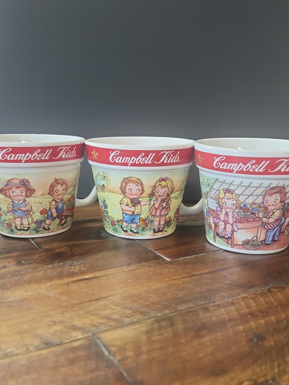 3 Vtg Campbell Kids Mugs